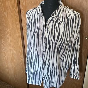Long sleeve animal print blouse